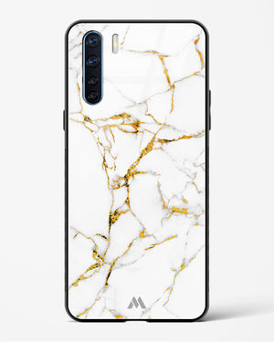 Calacatta White Marble Glass Case Phone Cover-(Oppo)