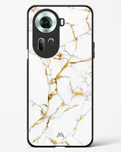 Calacatta White Marble Glass Case Phone Cover-(Oppo)