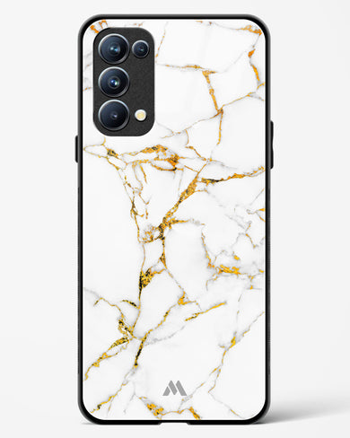 Calacatta White Marble Glass Case Phone Cover-(Oppo)