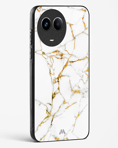 Calacatta White Marble Glass Case Phone Cover-(Realme)