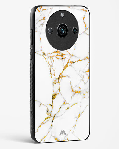 Calacatta White Marble Glass Case Phone Cover-(Realme)