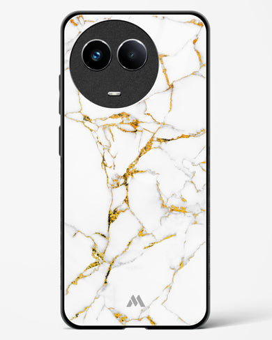 Calacatta White Marble Glass Case Phone Cover (Realme)