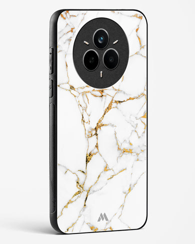 Calacatta White Marble Glass Case Phone Cover (Realme)