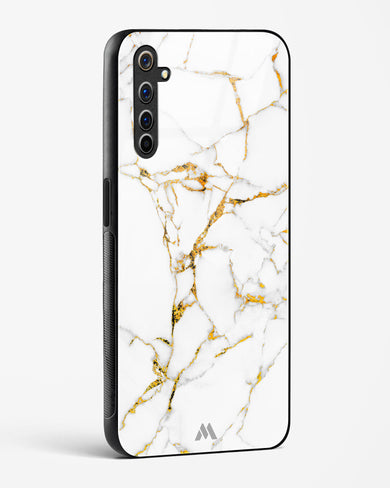 Calacatta White Marble Glass Case Phone Cover-(Realme)