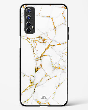 Calacatta White Marble Glass Case Phone Cover-(Realme)