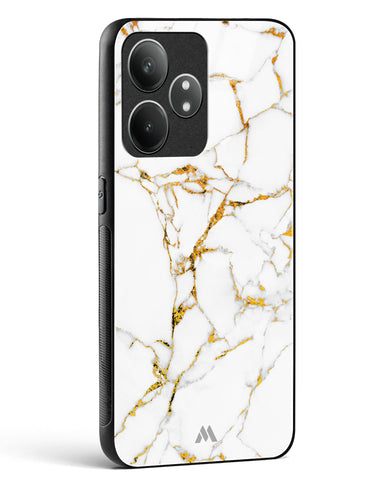 Calacatta White Marble Glass Case Phone Cover (Realme)