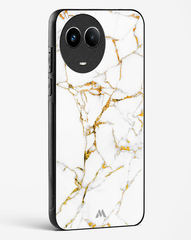 Calacatta White Marble Glass Case Phone Cover (Realme)