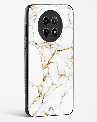 Calacatta White Marble Glass Case Phone Cover (Realme)