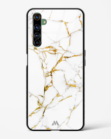 Calacatta White Marble Glass Case Phone Cover-(Realme)