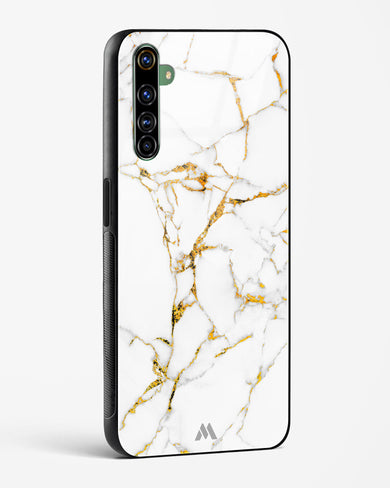 Calacatta White Marble Glass Case Phone Cover-(Realme)