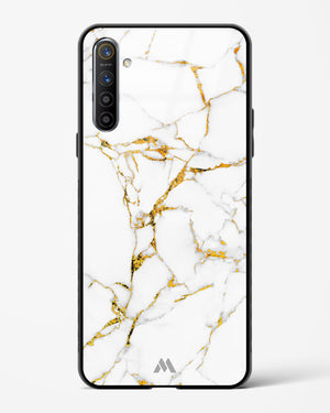 Calacatta White Marble Glass Case Phone Cover-(Realme)