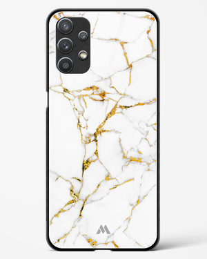 Calacatta White Marble Glass Case Phone Cover-(Samsung)