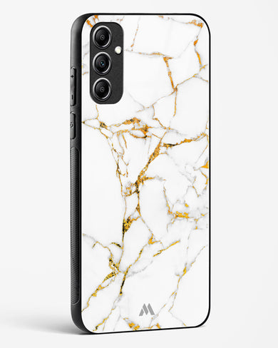 Calacatta White Marble Glass Case Phone Cover-(Samsung)