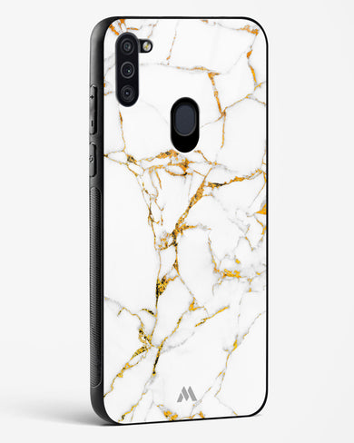 Calacatta White Marble Glass Case Phone Cover-(Samsung)