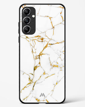 Calacatta White Marble Glass Case Phone Cover-(Samsung)