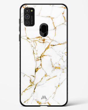 Calacatta White Marble Glass Case Phone Cover-(Samsung)