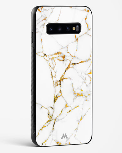 Calacatta White Marble Glass Case Phone Cover-(Samsung)