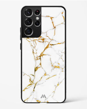 Calacatta White Marble Glass Case Phone Cover-(Samsung)