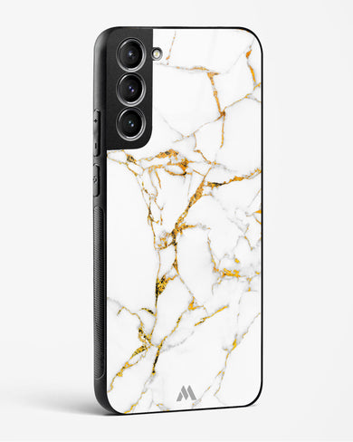 Calacatta White Marble Glass Case Phone Cover-(Samsung)