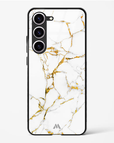 Calacatta White Marble Glass Case Phone Cover-(Samsung)