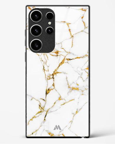 Calacatta White Marble Glass Case Phone Cover-(Samsung)