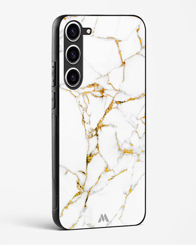 Calacatta White Marble Glass Case Phone Cover-(Samsung)