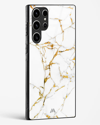 Calacatta White Marble Glass Case Phone Cover-(Samsung)