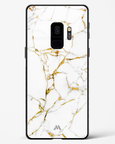 Calacatta White Marble Glass Case Phone Cover-(Samsung)