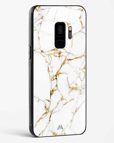 Calacatta White Marble Glass Case Phone Cover-(Samsung)