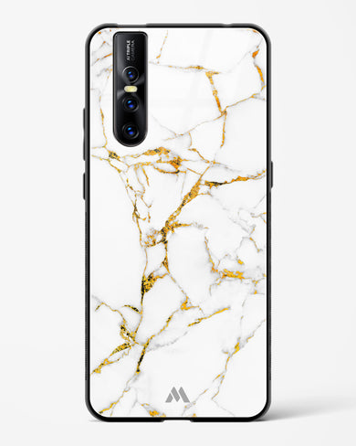 Calacatta White Marble Glass Case Phone Cover-(Vivo)