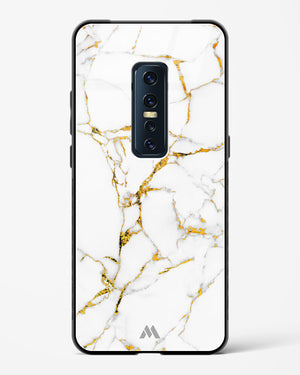 Calacatta White Marble Glass Case Phone Cover (Vivo)