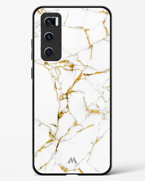 Calacatta White Marble Glass Case Phone Cover-(Vivo)