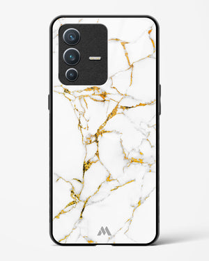 Calacatta White Marble Glass Case Phone Cover-(Vivo)