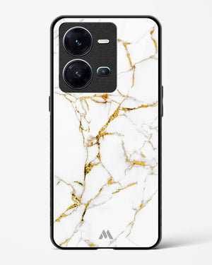 Calacatta White Marble Glass Case Phone Cover (Vivo)