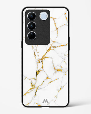 Calacatta White Marble Glass Case Phone Cover-(Vivo)