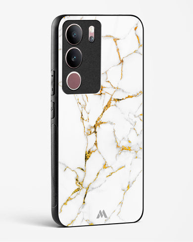 Calacatta White Marble Glass Case Phone Cover (Vivo)