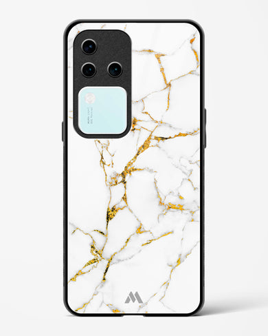Calacatta White Marble Glass Case Phone Cover (Vivo)