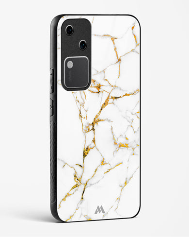 Calacatta White Marble Glass Case Phone Cover (Vivo)