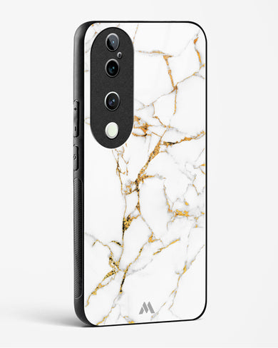 Calacatta White Marble Glass Case Phone Cover (Vivo)