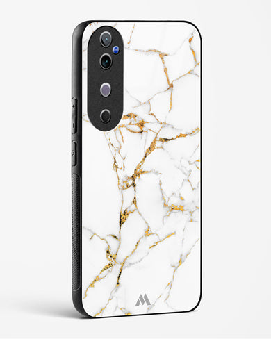 Calacatta White Marble Glass Case Phone Cover (Vivo)