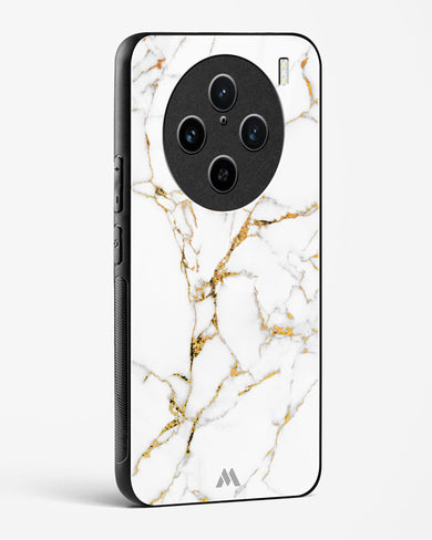 Calacatta White Marble Glass Case Phone Cover (Vivo)