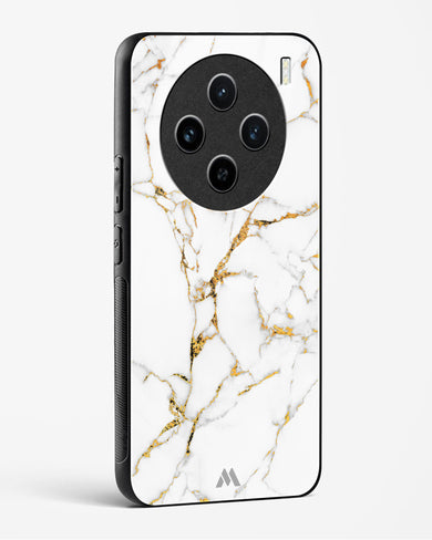 Calacatta White Marble Glass Case Phone Cover (Vivo)