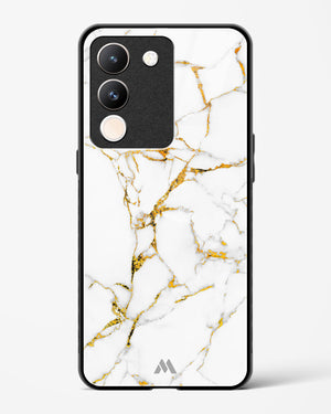Calacatta White Marble Glass Case Phone Cover (Vivo)
