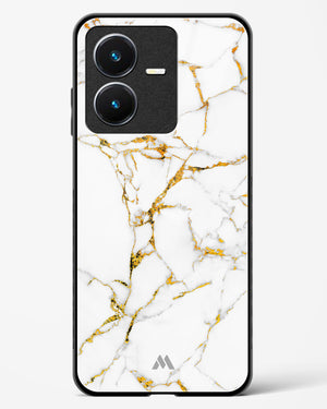 Calacatta White Marble Glass Case Phone Cover-(Vivo)