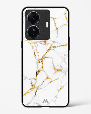 Calacatta White Marble Glass Case Phone Cover-(Vivo)