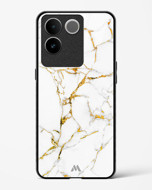 Calacatta White Marble Glass Case Phone Cover (Vivo)