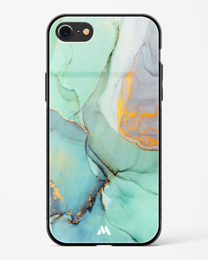 Green Shale Marble Glass Case Phone Cover-(Apple)