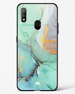 Green Shale Marble Glass Case Phone Cover-(Realme)