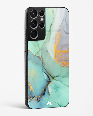 Green Shale Marble Glass Case Phone Cover-(Samsung)