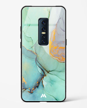 Green Shale Marble Glass Case Phone Cover-(Vivo)